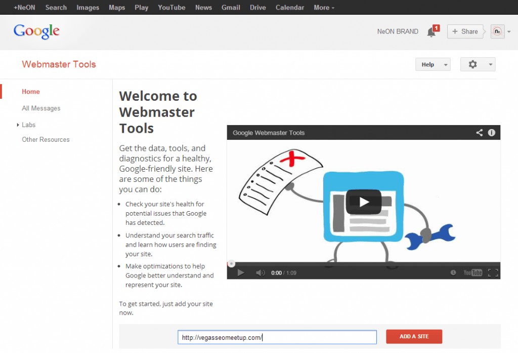 Webmaster Tools Home