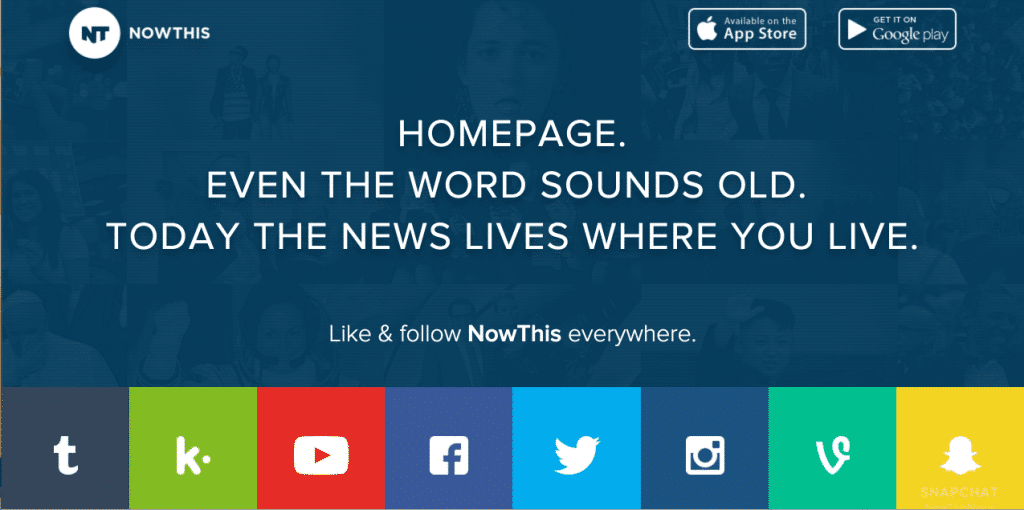 Now This Homepage - How Social Media and Web Design come together