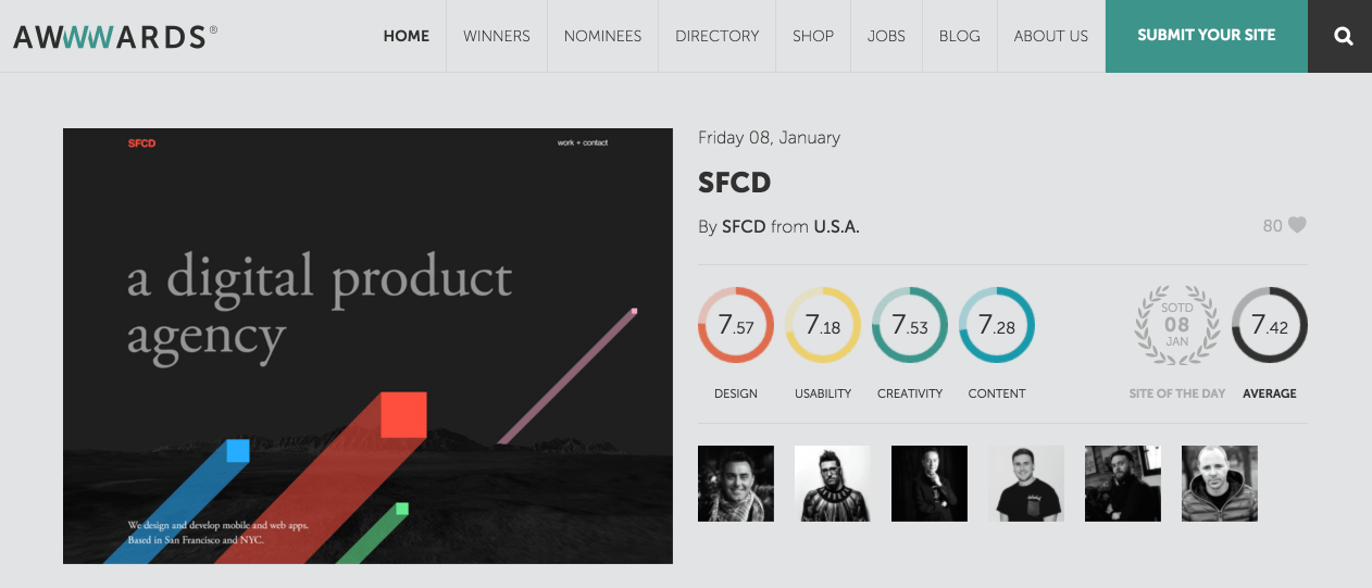 awwwards home page