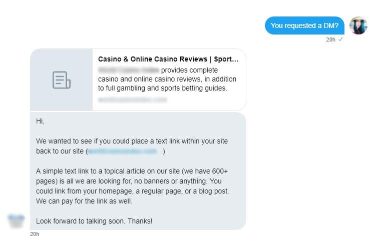 these guys looking to pay for backlinks could get blacklisted